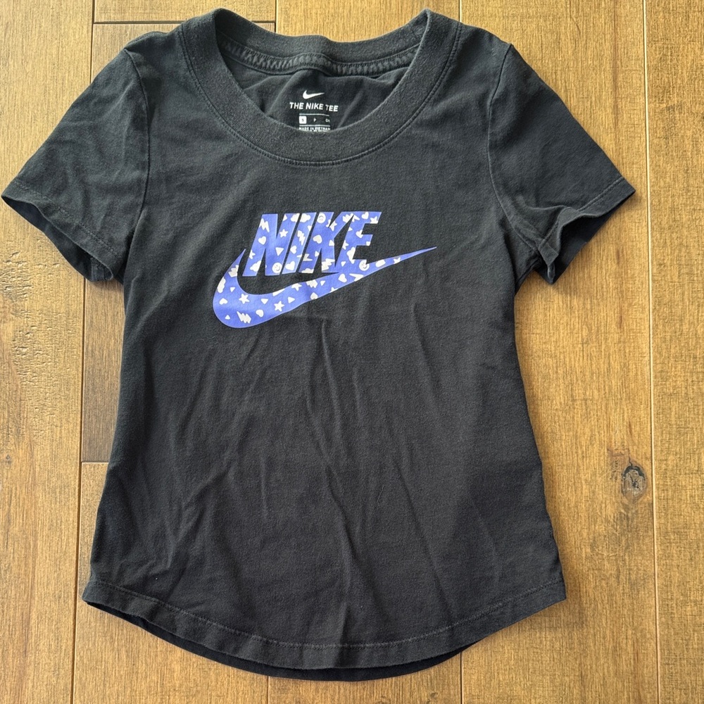 Nike Black Tee with Blue Graphic size small